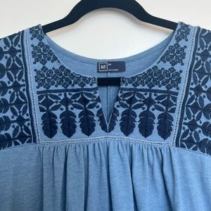 Gap Embroidered Flutter Sleeve Shirt